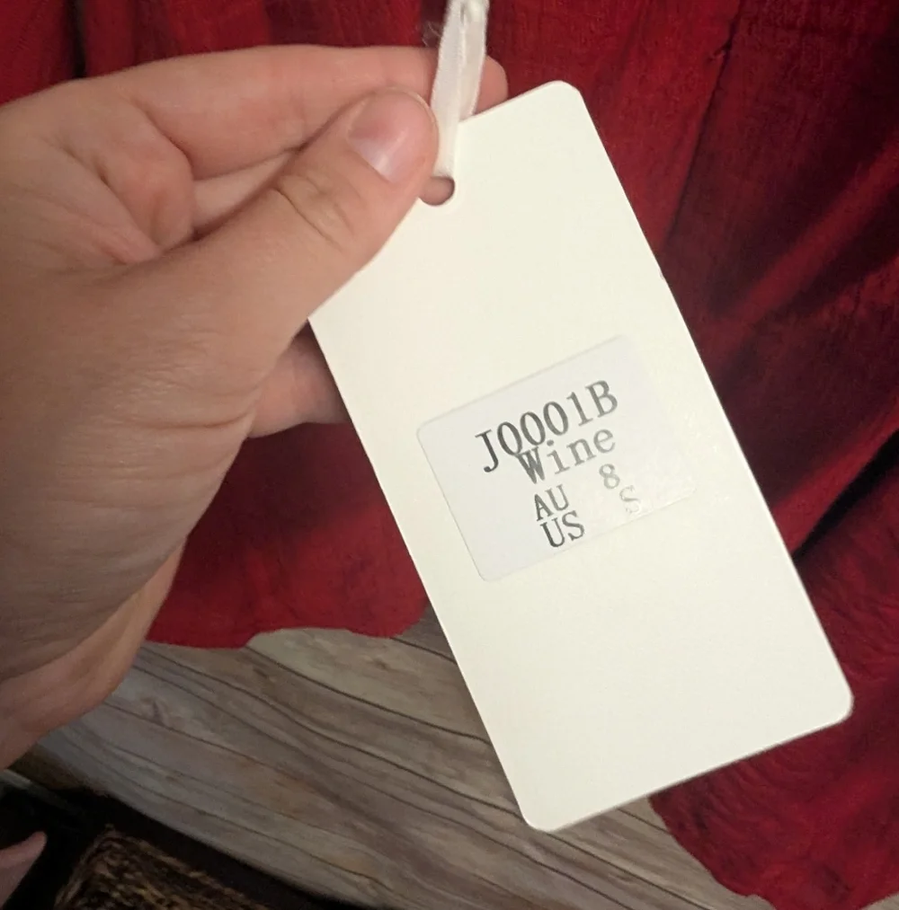 NWTs, Saints & Secrets Red Bell Sleeve Boho Dress. Size S - Picture 6 of 9